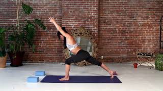 Crescent Lunge Yoga Flow Anjaneyasana [upl. by Hadwyn604]