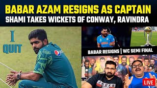 Babar Azam resigns as captain from all formats  Shami takes wickets of Conway Ravindra [upl. by Anis258]