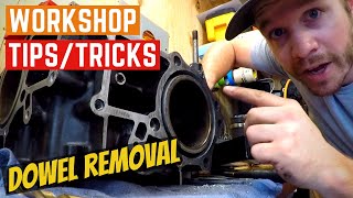 Removing A Broken Dowel Pin From An Engine  HOWTO  Tips And Tricks [upl. by Iblok93]