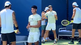 Alcarazs Reaction When Berrettini Challenged Him to Play a 1 on 1 Practice Match  Cincinnati 2024 [upl. by Atsyrhc]