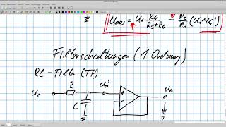 Grundlagen der Messtechnik Addierer und Filter 1 Ordnung mit idealen Operationsverstärkern [upl. by Kandace]