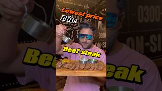 Beef Steak in Rs1600 Steakhub MM Alam Road Lahore realwowboy [upl. by Annawat609]