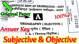 12th Class Geography Sent Up Exam Question Paper 2024 Solution Geography Subjective Answer Key [upl. by Aciretahs256]