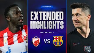 Crvena zvezda vs Barcelona Extended Highlights  UCL League Phase MD 4  CBS Sports Golazo [upl. by Elawalo]