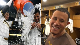 Manny Machado on Padres Gatorade celebration strategy keeping Bob Scanlan dry amp facing Kershaw [upl. by Lynde367]