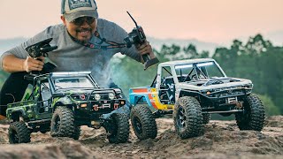 Rc Crawler Course Traxxas TRX4 vs Axial SCX10 III Custom Body LC70 Rc Cars Off Road [upl. by Akihsal]