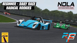 rFactor 2  Radical SR3RSX  NOLA Motorsport Park Layout B Beginner  Radical Rookies 2311 [upl. by Linnette]