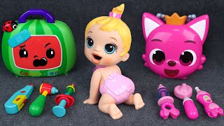 96 Minutes Pinkfong Ambulance ASMR Satisfying Unboxing Doctor Play Set vs Tina Unboxing Toys [upl. by Llertnauq432]