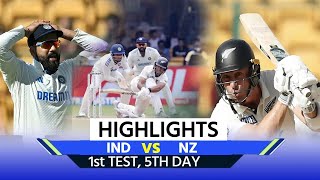 IND VS NZ 1ST TEST Day 5 Highlights India Vs New Zealand 1ST Day 5 TEST FULL HIGHLIGHTS  Rachin [upl. by Price852]