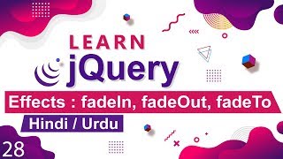 jQuery fadeIn fadeOut fadeToggle fadeTo Tutorial in Hindi  Urdu [upl. by Falito262]