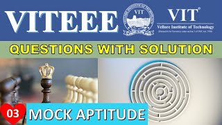 VITEEE Questions with solution  Mock Aptitude  How to score 95 in VITEEE  Part 03 [upl. by Kashden]