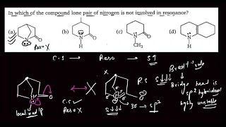 In which of the following lone pair of nitrogen is not involved in resonance [upl. by Halvaard903]