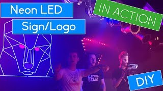 DIY Neon Flex LED Logo  First Test Setup on a Party [upl. by Anastasio657]