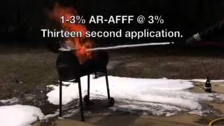 Gasoline Firefighting  Wetting Agent Compared To ARAFFF [upl. by Eachern909]