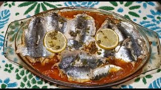 سمك السردين مشرمل شريكات في الفران  Sardines marinées au four [upl. by Aetnahs]