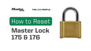 How to Reset Master Lock No 175 and 176 [upl. by Conant538]