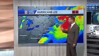 Tracking Hurricane Lee Storm to remain large dangerous [upl. by Nnylarej]