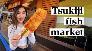 Tsukiji fish market food tour Japan vlog [upl. by Lelith]