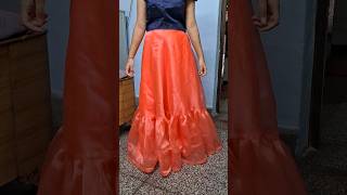 Organza Skirt Design  Plain skirt main design shorts skirt trending viralvideo lehenga [upl. by Arit]