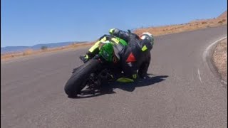 First time dragging elbow on GravesMotorsports Kawasaki ZX4RR with CompactOctane [upl. by Shatzer]