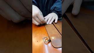 How to use copper rivets to fix metal belt bucklesshorts bagmaking handbags [upl. by Janot406]