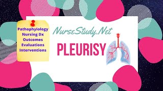 Pleurisy Pathophysiology Care Plan for Nursing Students NCLEX Help [upl. by Ormand]