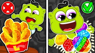 LionET  Healthy Food vs Junk Food Rainbow Nuggets  Cartoon for Kids [upl. by Aserej]