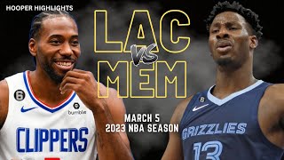 LA Clippers vs Memphis Grizzlies Full Game Highlights  Mar 5  2023 NBA Season [upl. by Samuella773]