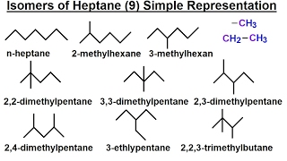 Organic Chemistry  Ch 1 Basic Concepts 13 of 97 Isomers of Heptane 9 Simple Representation [upl. by Sephira]