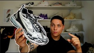 OffWhite Be Right Back LaceUp Sneakers Black Grey White Review  ON FOOT [upl. by Ahsenat]