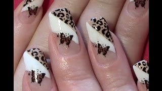 Leo  Schmetterling Nageldesign selber machen  Nail Art Design Tutorial Stamping amp Nail Sticker [upl. by Asseral]