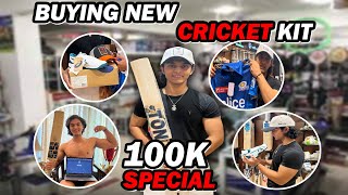 100K SUBSCRIBERS HOGAYE 😍  84000 Ka Bat Buying New Cricket Kit  Indoor Net Practice [upl. by Hanae]