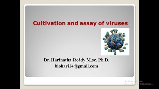 Cultivation and assay of viruses [upl. by Eaner230]