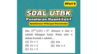 Part 6 Soal UTBK  Operasi Bilangan Berpangkat Bentuk Aljabar [upl. by Alehs836]