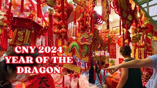 🧧🧨 Chinatown Complex Singapore Chinese New Year 2024  Year of the Dragon Decoration [upl. by Aronoh22]