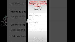Agan que tiktok me escuche y pueda apelar solo por estar jugando me suspendieron la cuenta de tiktok [upl. by Enalahs]