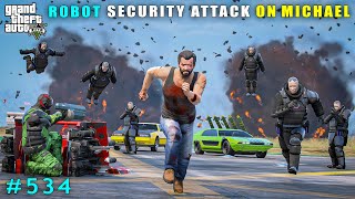 Robot Security Powerful Attack On Michael  Gta V Gameplay [upl. by Assehc]