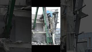 Watch a Crane Demolish a Building Foundation Fast and Efficient Process demolition construction [upl. by Dleifrag]