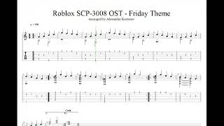 Roblox SCP 3008 OST  Friday Theme Guitar Tabs [upl. by Ahseile]