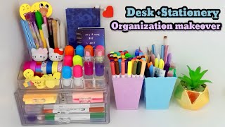 Desk  stationery organization makeover  Tonni art and craft ☺️ [upl. by Ynabla]