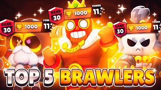 Top 5 Brawlers in Brawl Stars New Meta [upl. by Alaehs294]