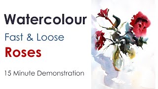 Fast and Loose Watercolour Flowers Demonstration [upl. by Lenno]