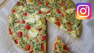 Quiche Sans Pâte  Poivron Petits Pois amp Feta  Les Classiques dInstagram 3 [upl. by Yodlem271]