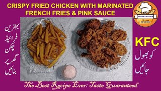 Crispy Fried Chicken with Marinated French Fries and Pink Sauce [upl. by Hullda]