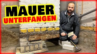 Unterfangung Mauerwerk amp Vorsatzschalen betonieren  Home Build Solution [upl. by Su]