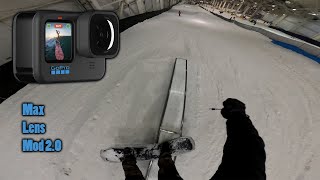 GoPro12 Max lens mod 20 Snowboarding at American Dream Mall [upl. by Sunev541]