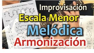 Escala Menor Melódica 2  Armonización  Tutorial 28  Guitarra [upl. by Maretz]