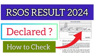 RSOS 10th 12th Result 2024  How To Check RSOS 10th 12th Result 2024 [upl. by Athey480]