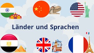 Länder und Sprachen  Countries and Languages in German  اسماء الدول واللغات باللغة الالمانية [upl. by Ayhdiv]