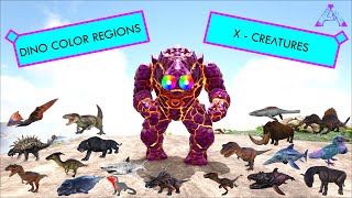 Ark  Dinosaur Color Regions  XCreatures [upl. by Ahseikal21]